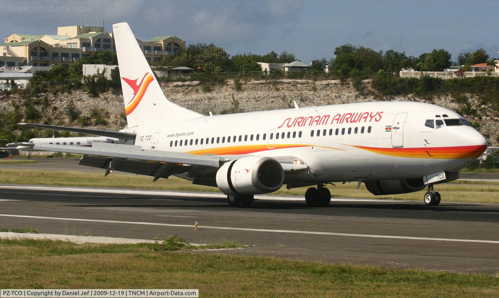 PZ-TCO, 1997 Boeing 737-36N C/N 28669, Surinam airways lading at tncm