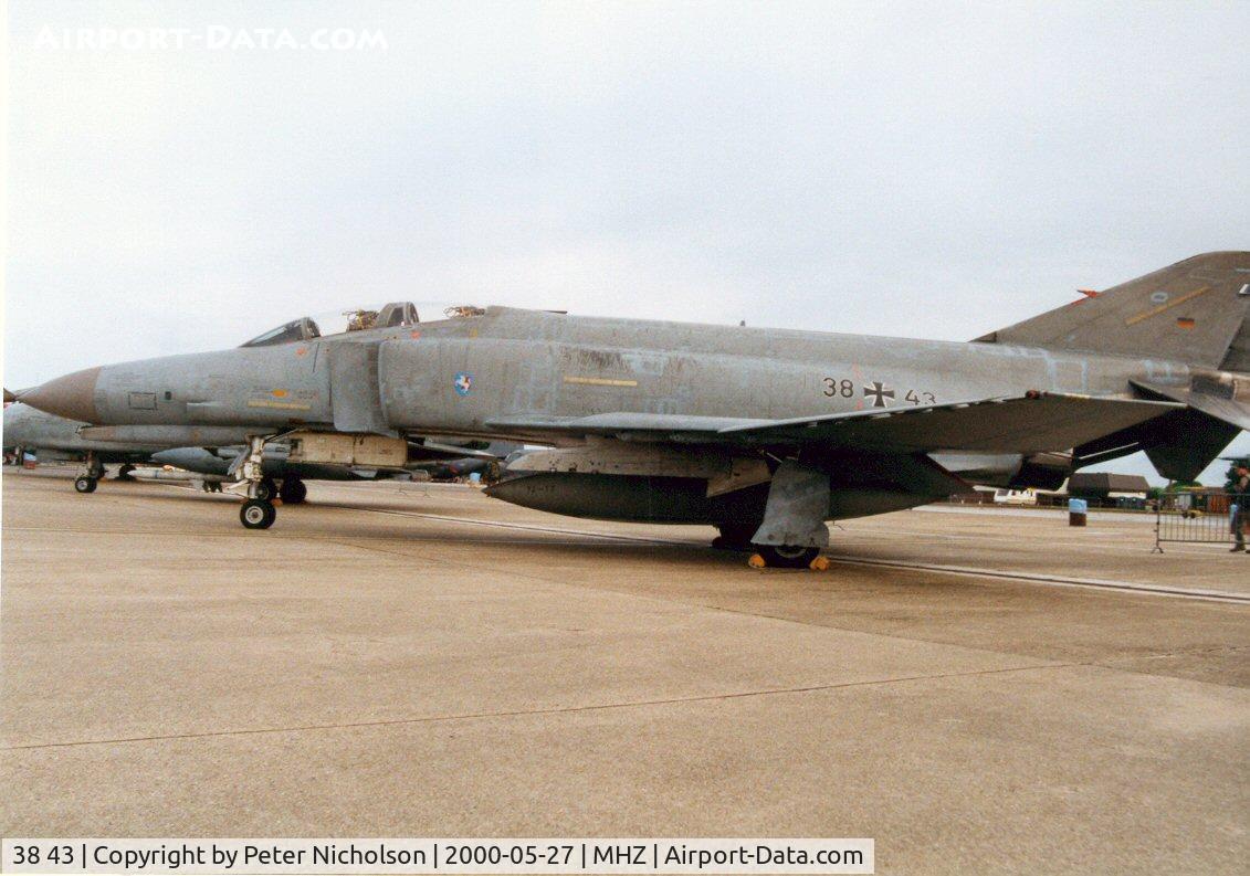 38 43, 1972 McDonnell Douglas F-4F Phantom II C/N 4733, F-4F Phantom of JG-72 on display at the Mildenhall Air Fete of 2000.
