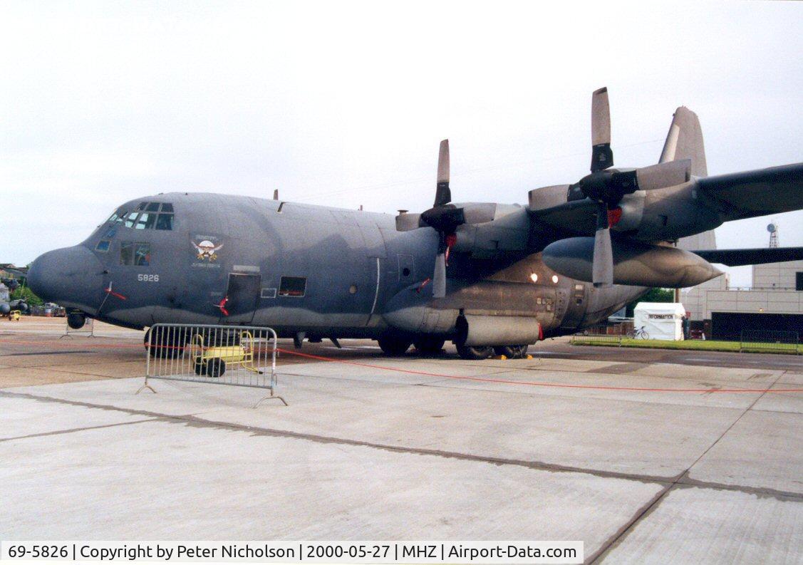 69-5826, 1969 Lockheed MC-130P Combat Shadow C/N 382-4375, Combat Shadow MC-130P Hercules named Night Owl on the Prowl belonging to 67th Special Operations Squadron/352nd Special Operations Group in the static park at the Mildenhall Air Fete of 2000.