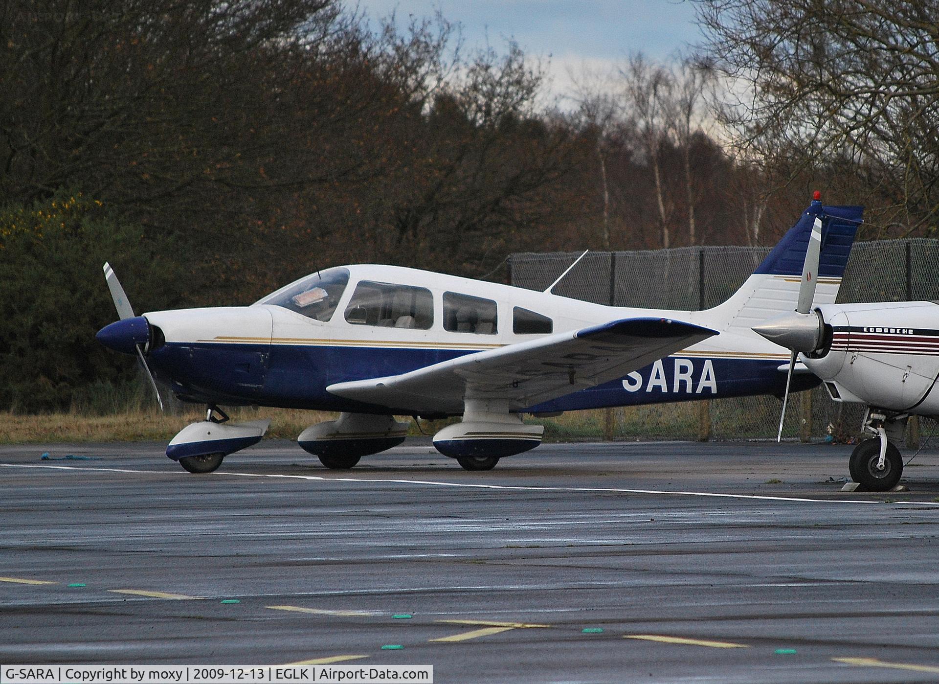 G-SARA, 1979 Piper PA-28-181 Cherokee Archer II C/N 28-7990039, Parked at Blackbushe