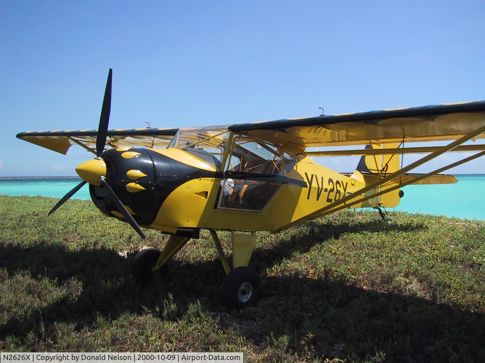 N2626X, 1997 Skystar Kitfox Model 4 C/N JCU-110, YV26X (now N2626X) in Tortuguilos Island (Venezuela)