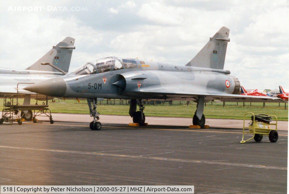 518, Dassault Mirage 2000B C/N 218, Another view of this Mirage 2000B on display at the Mildenhall Air Fete of 2000.