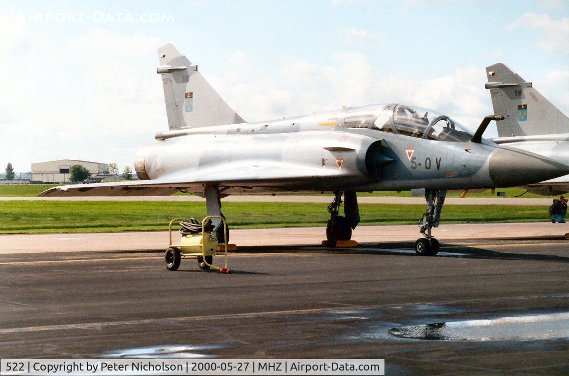 522, Dassault Mirage 2000B C/N 297, Mirage 2000B of EC 02.005 on display at the Mildenhall Air Fete of 2000.