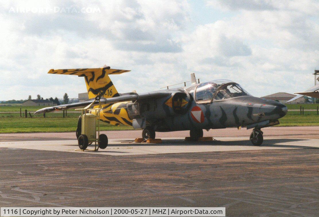 1116, Saab 105OE C/N 105416, Saab 105OE of FLRegt III Austrian Air Force on display at the Mildenhall Air Fete of 2000.