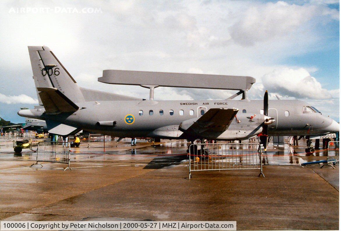100006, 1998 Saab S100B Argus (340AEW) C/N 340-431, Argus S100B of F16 Wing Swedish Air Force on display in the static park at the Mildenhall Air Fete of 2000.