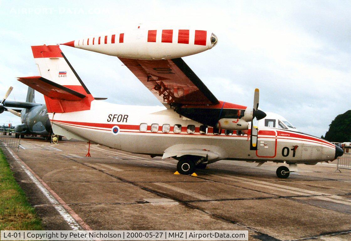 L4-01, 1991 Let L-410UVP-E Turbolet C/N 912606, Turbolet of the Slovenia Air Force on display at the Mildenhall Air Fete of 2000.