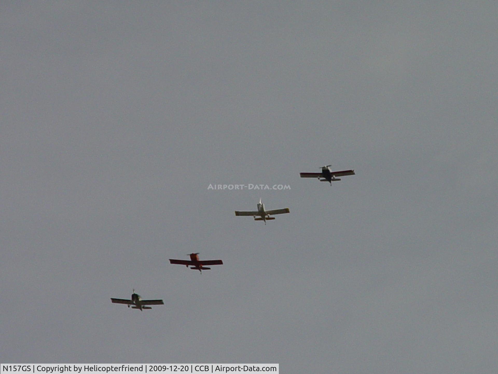 N157GS, 1997 Vans RV-6 C/N 20480, Echelon Right Formation Flyover practice with N61ED, N808DK, N628PV