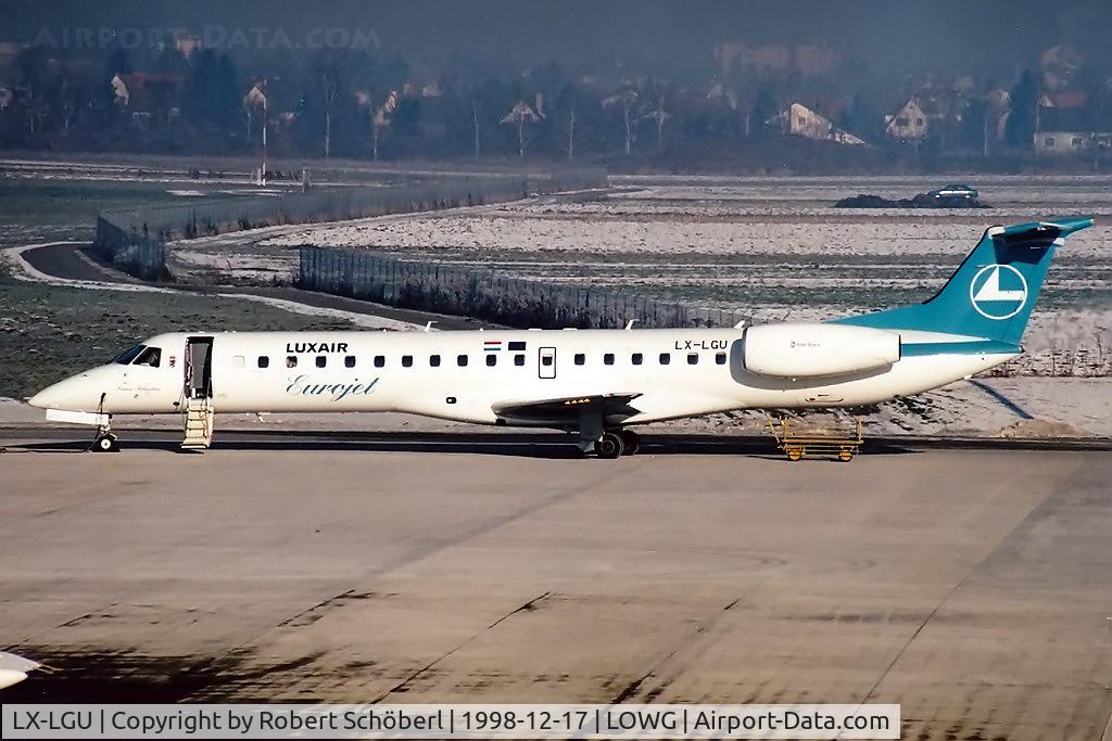 LX-LGU, 1998 Embraer EMB-145EP (ERJ-145EP) C/N 145084, First visit of an EMB-145 at LOWG