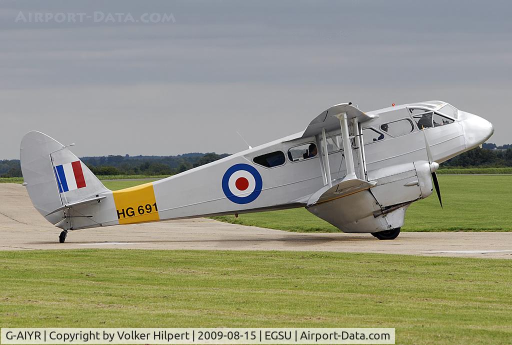 G-AIYR, 1943 De Havilland DH-89A Dominie/Dragon Rapide C/N 6676, owned by Spectrum Leisure Ltd. of Clacton-on-Sea
