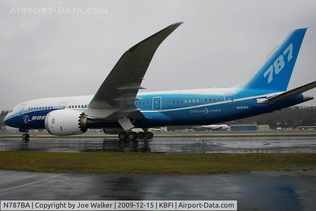 N787BA, 2009 Boeing 787-8 Dreamliner C/N 40690, No. 1 787 seen at BFI shortly after its first flight
