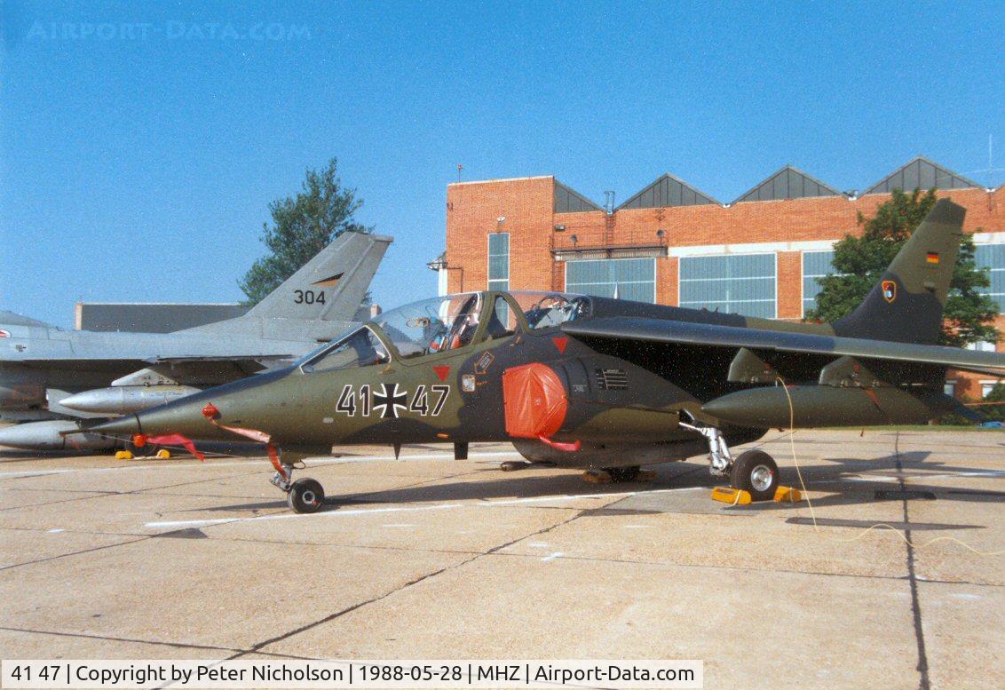 41 47, Dassault-Dornier Alpha Jet A C/N 0147, Alpha Jet of JBG-41 in the static park at the 1988 Mildenhall Air Fete.