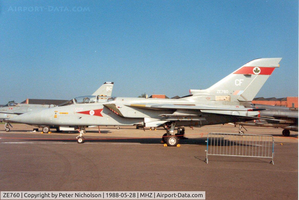 ZE760, 1988 Panavia Tornado F.3 C/N AS057/681/3307, Tornado F.3 of 5 Squadron in the static park at the 1988 Mildenhall Air Fete.