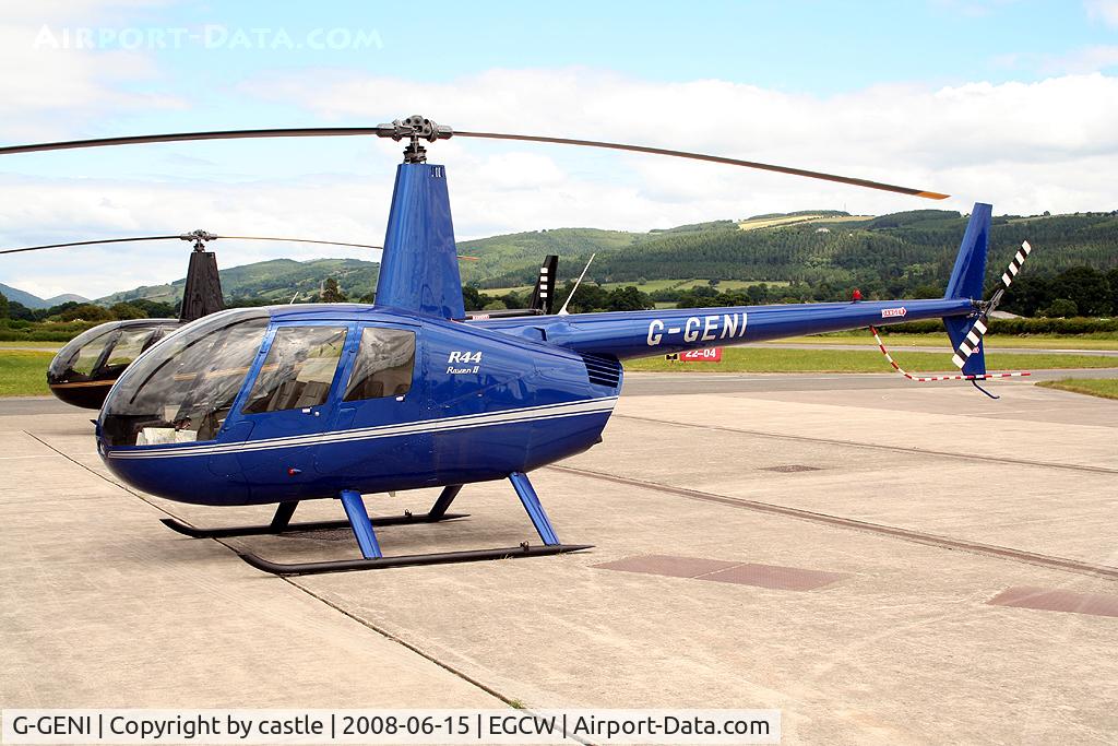 G-GENI, 2006 Robinson R44 Raven II C/N 11396, seen @ Welshpool