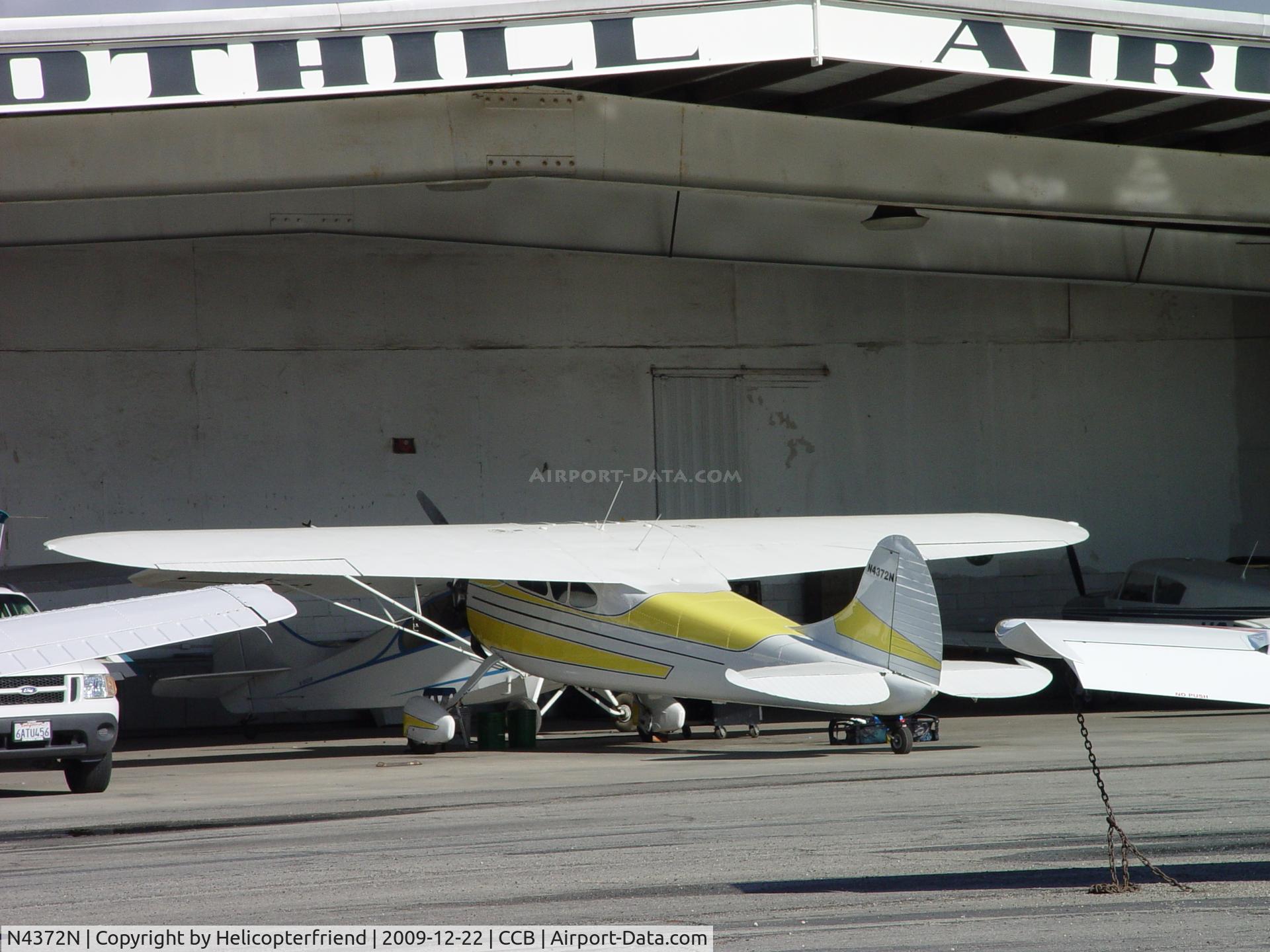 N4372N, 1947 Cessna 195A C/N 7034, Being worked on at Foothill Aircraft Sales and Service