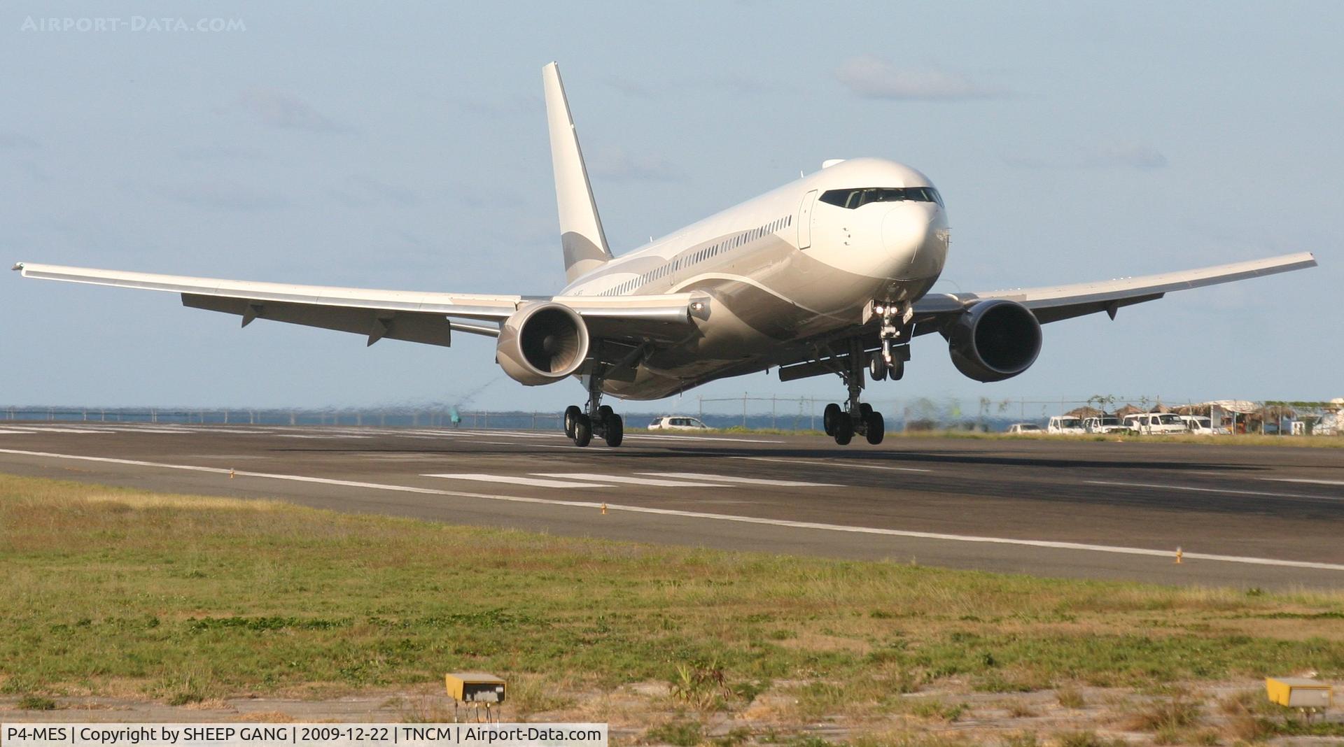P4-MES, 2003 Boeing 767-33A C/N 33425, P4-MES landing at tncm