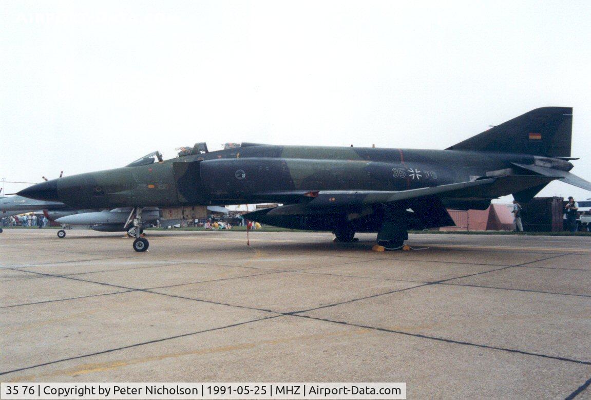 35 76, 1969 McDonnell Douglas RF-4E Phantom II C/N 4173, RF-4E Phantom of AKG-52 on display at the 1991 Mildenhall Air Fete.
