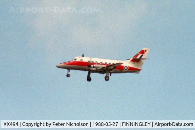 XX494, 1975 Scottish Aviation HP-137 Jetstream T.1 C/N 422, Jetstream T.1 of 6 Flying Training School seen at RAF Finningley in May 1988.