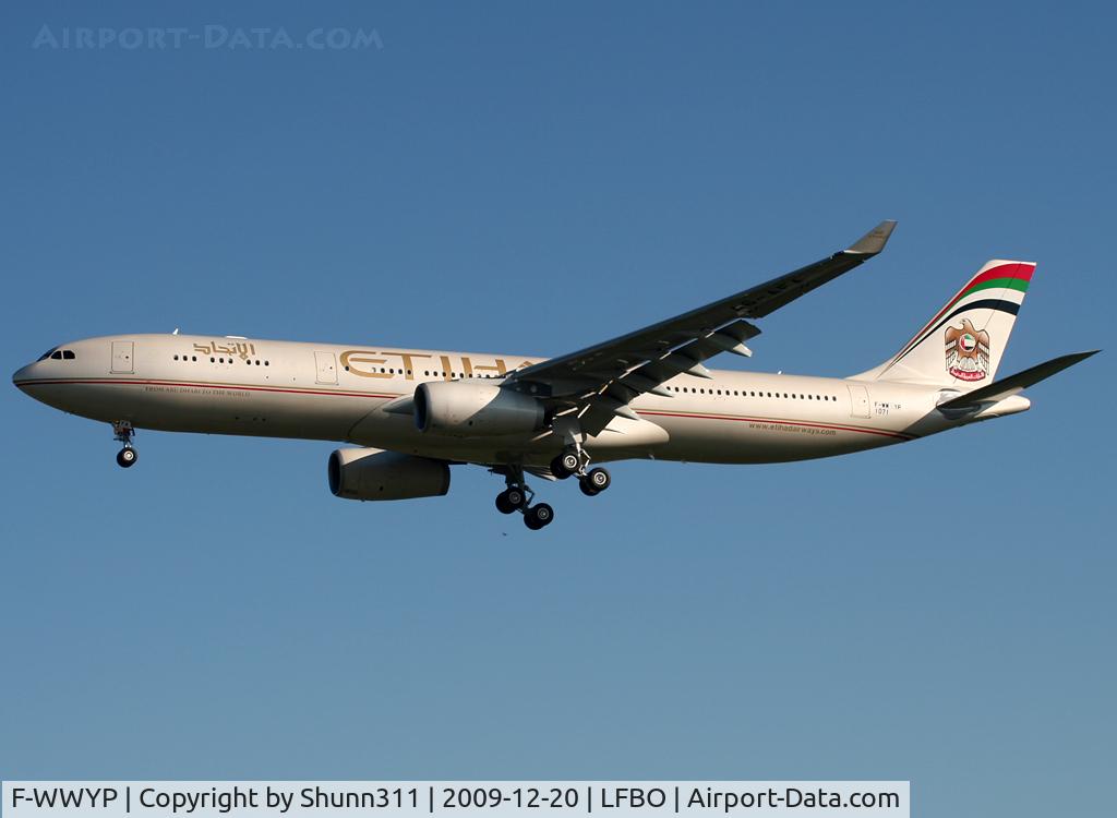 F-WWYP, 2009 Airbus A330-343X C/N 1071, C/n 1071 - To be A6-AFA... Full c/s now...