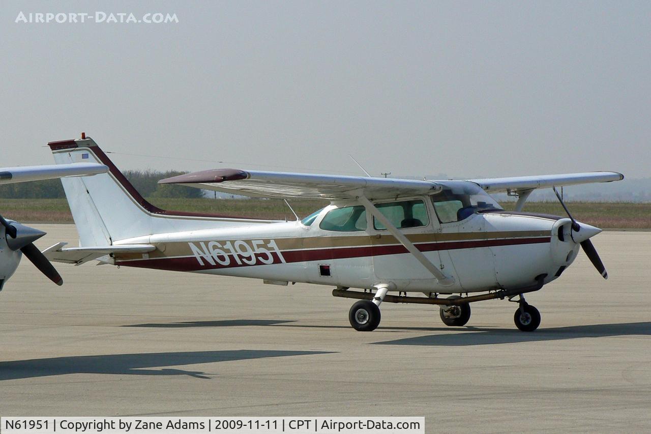 N61951, 1975 Cessna 172M C/N 17264908, At Cleburne Municipal - Notice extended exhaust pipe to clear the camera port on the starboard side. This aircraft is used for photo survey and mapping.