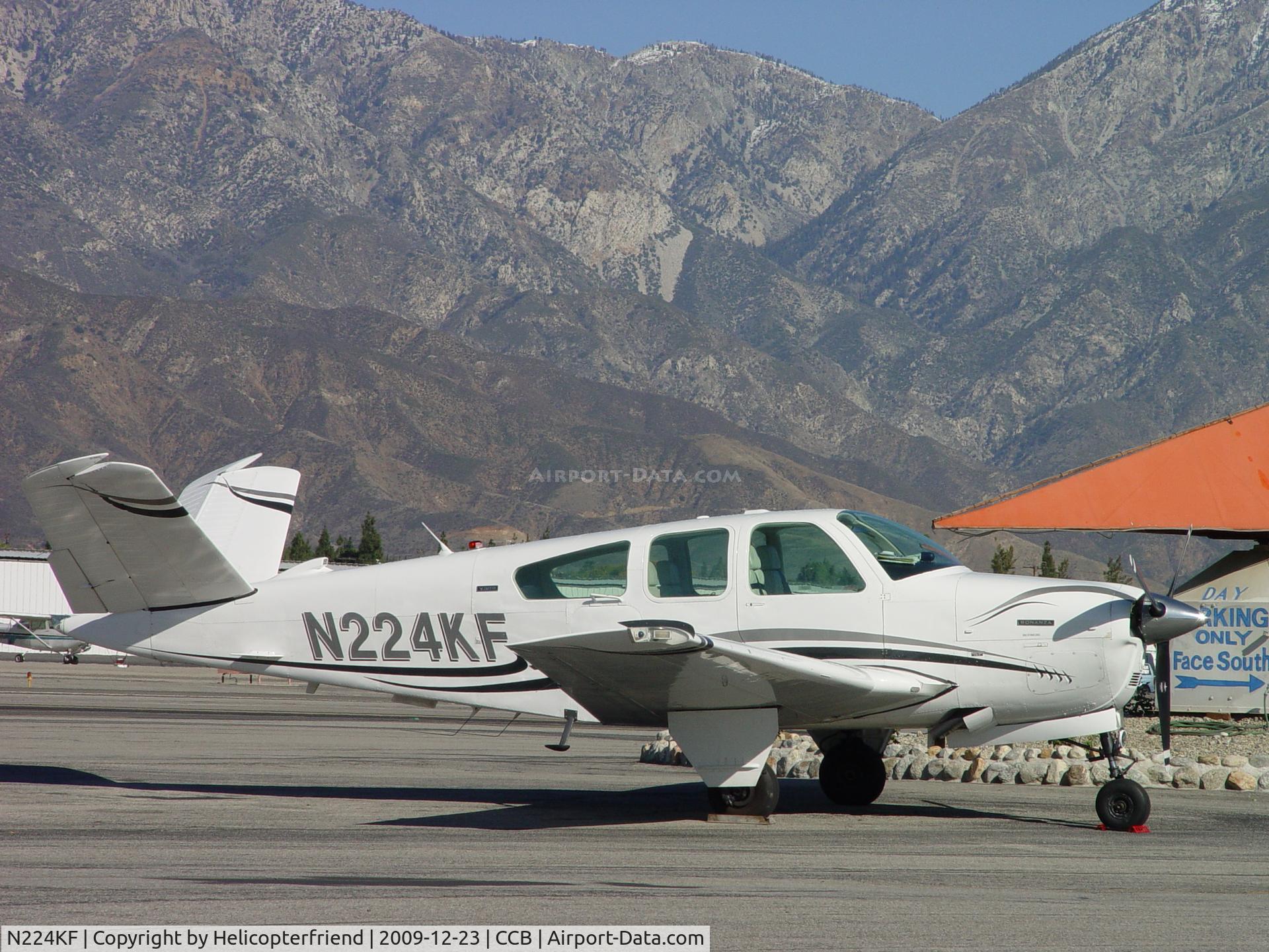 N224KF, 1974 Beech V35B Bonanza C/N D-9686, Properly parked at Cable