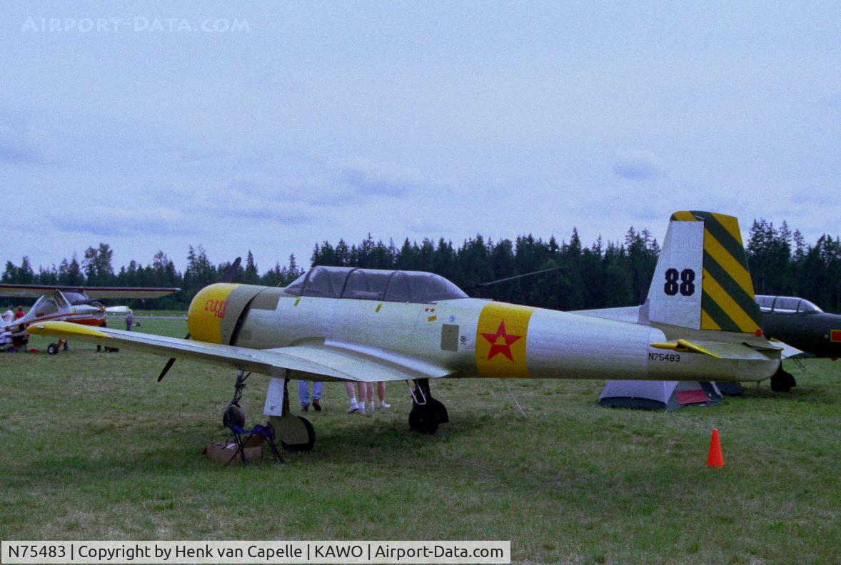 N75483, Nanchang CJ-6A C/N 3632013, Nanchang CJ-6A at Arlington airfield (WA), summer 1997.