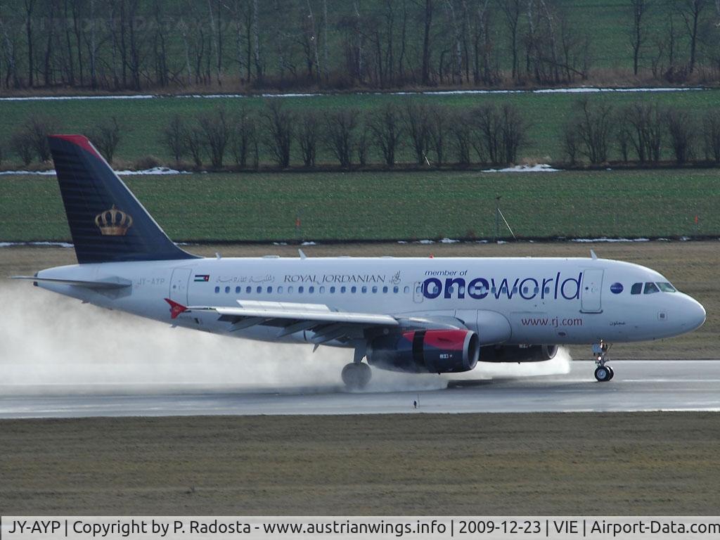 JY-AYP, 2009 Airbus A319-132 C/N 3832, Flying AMM-VIE-AMM