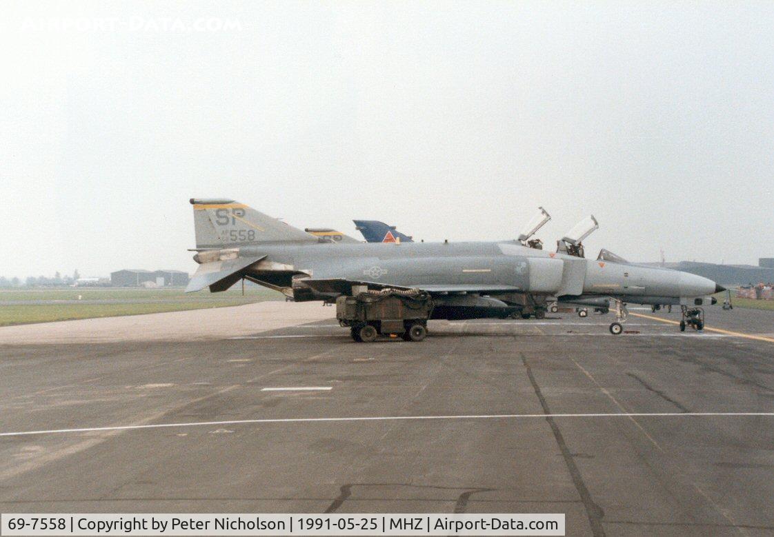 69-7558, 1969 McDonnell Douglas F-4G Phantom II C/N 4005, F-4G Phantom of 81st Tactical Fighter Squadron/52nd Tactical Fighter Wing on display at the 1991 Mildenhall Air Fete.
