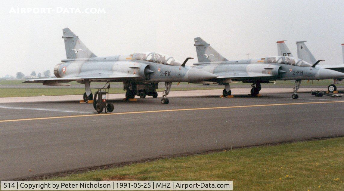 514, Dassault Mirage 2000B C/N 164, Mirage 2000B of EC 2/2 on display at the 1991 Mildenhall Air Fete.