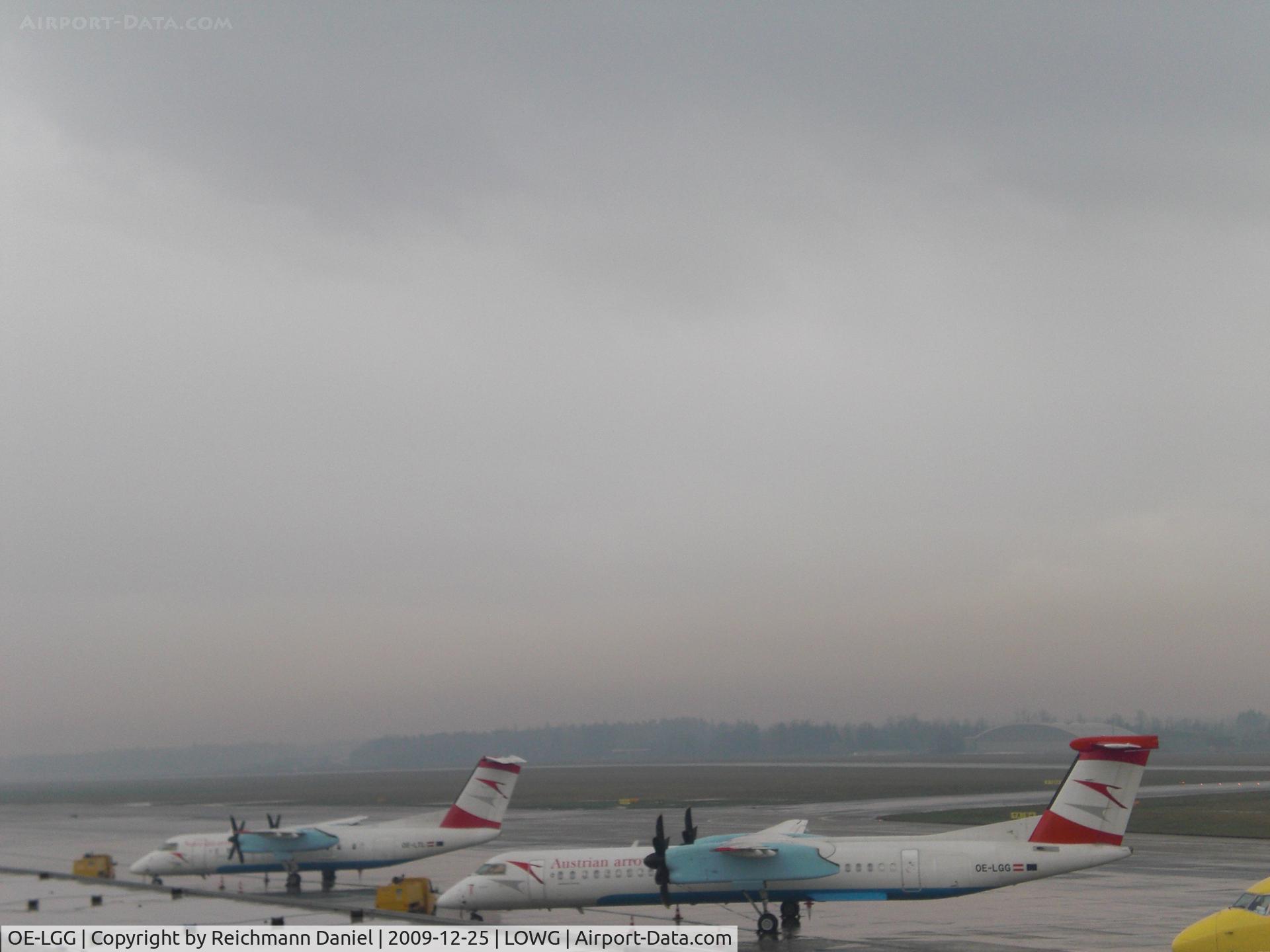 OE-LGG, 2002 De Havilland Canada DHC-8-402Q Dash 8 C/N 4074, Together with smaller sister OE-LTL