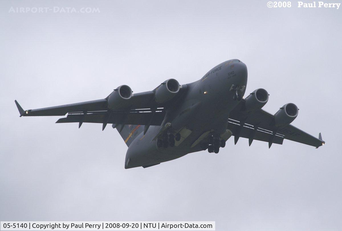 05-5140, 2007 Boeing C-17A Globemaster III C/N F-147/P-140, Showing off her high-lift devices to great effect.