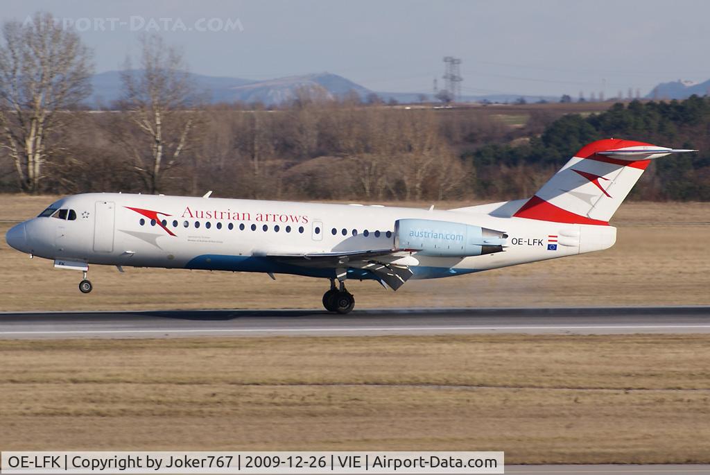 OE-LFK, 1995 Fokker 70 (F-28-0070) C/N 11555, Austrian arrows Fokker F-70