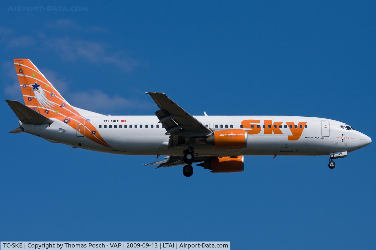 TC-SKE, 1992 Boeing 737-4Q8 C/N 25163, Sky Airlines