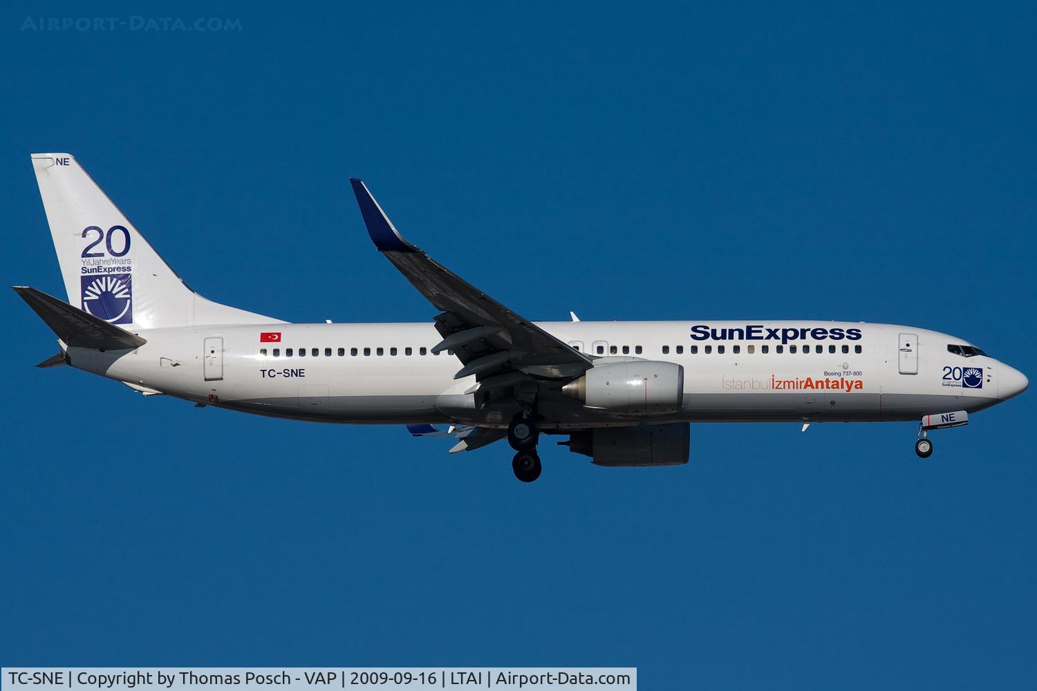 TC-SNE, 2008 Boeing 737-8HX C/N 29684, Sun Express