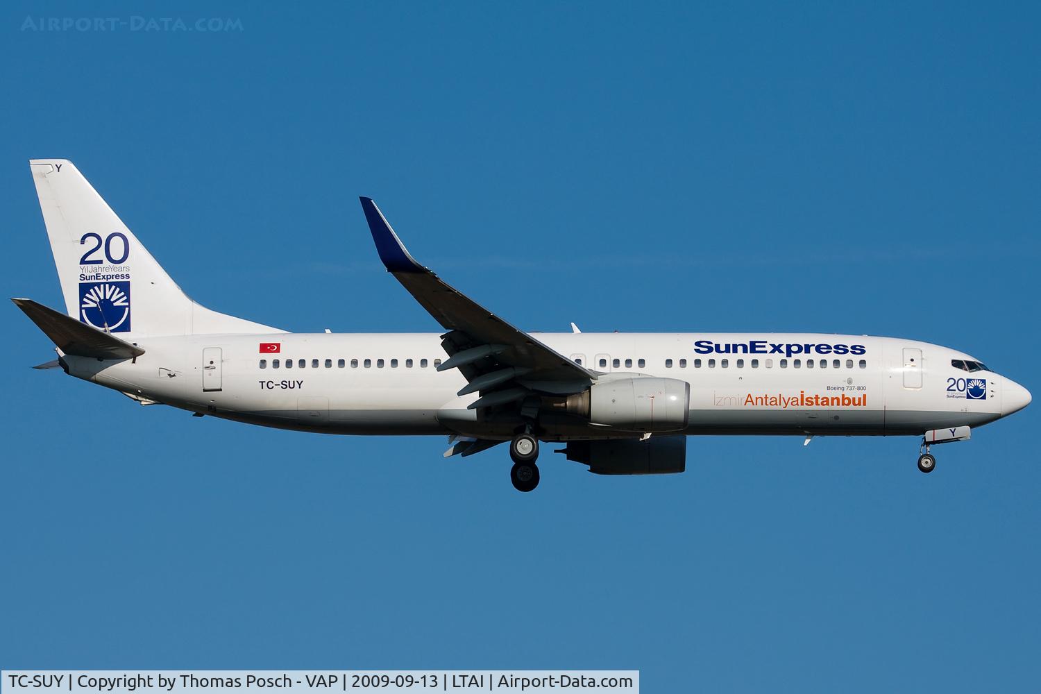 TC-SUY, 2001 Boeing 737-86N C/N 30806, Sun Express