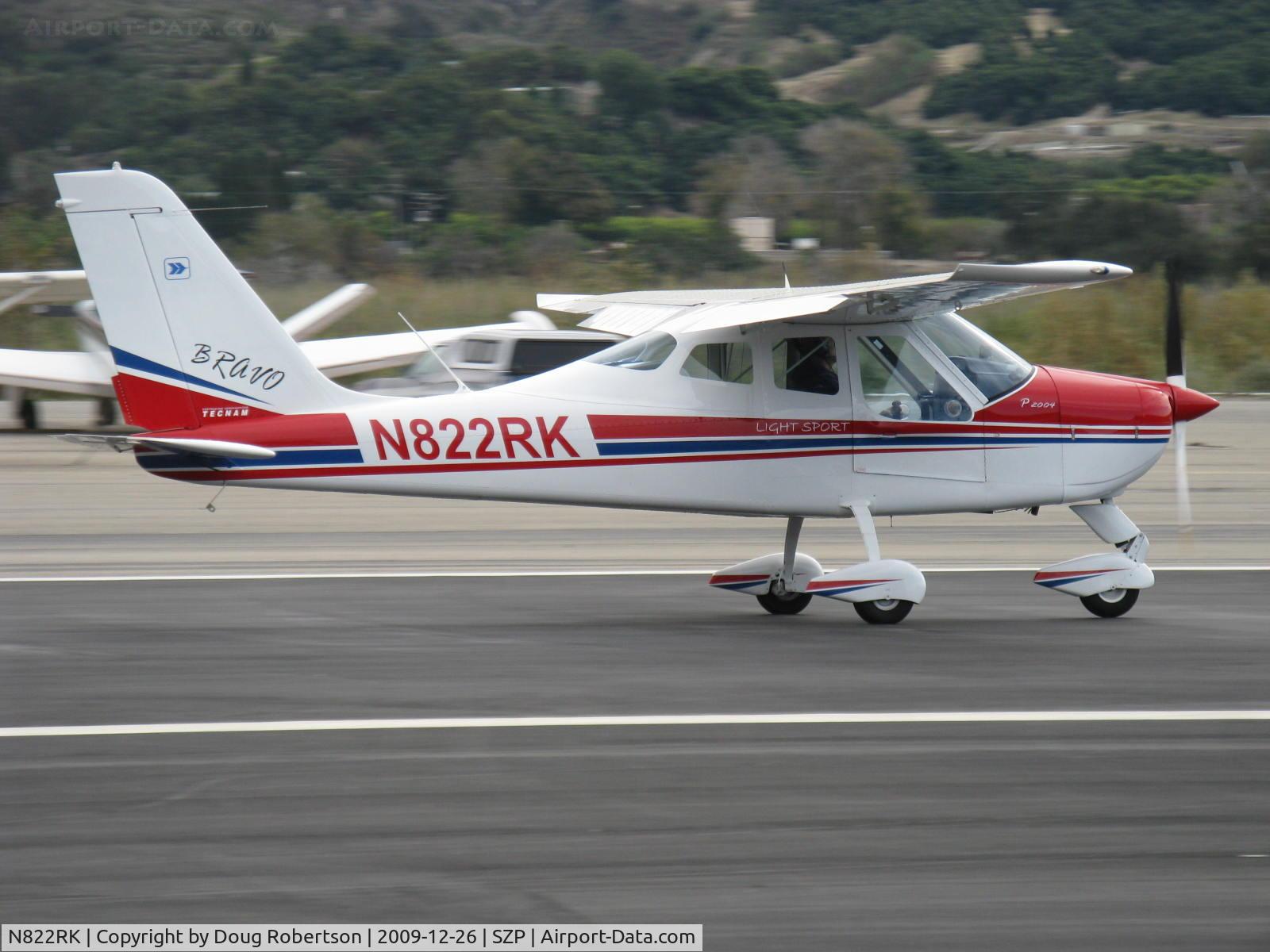 N822RK, 2007 Tecnam P-2004 Bravo C/N 096, 2007 Costruzioni Aeronautiche Tecnam P2004 BRAVO, Rotax 912ULS 100 Hp, landing roll Rwy 22