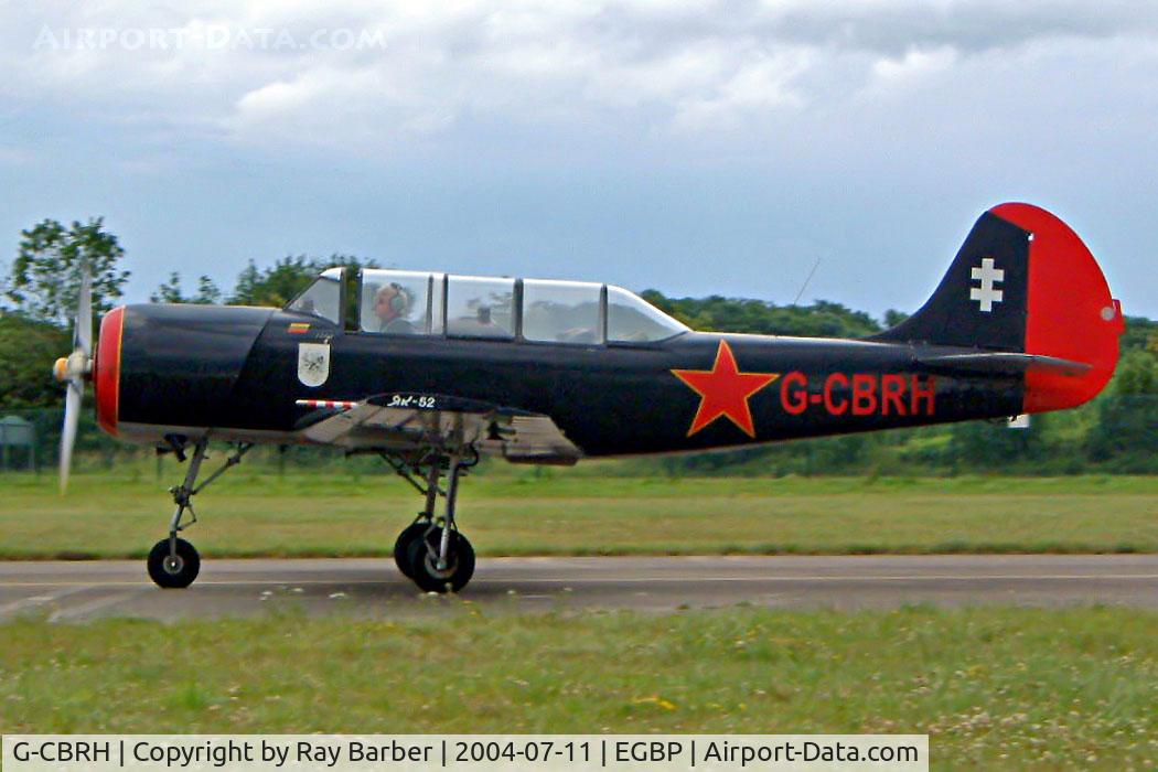 G-CBRH, 1984 Yakovlev Yak-52 C/N 844815, Yakovlev Yak-52 [844815] Kemble~UK 11/07/2004. Seen at the PFA Fly in 2004 Kemble UK taxiing out for departure.