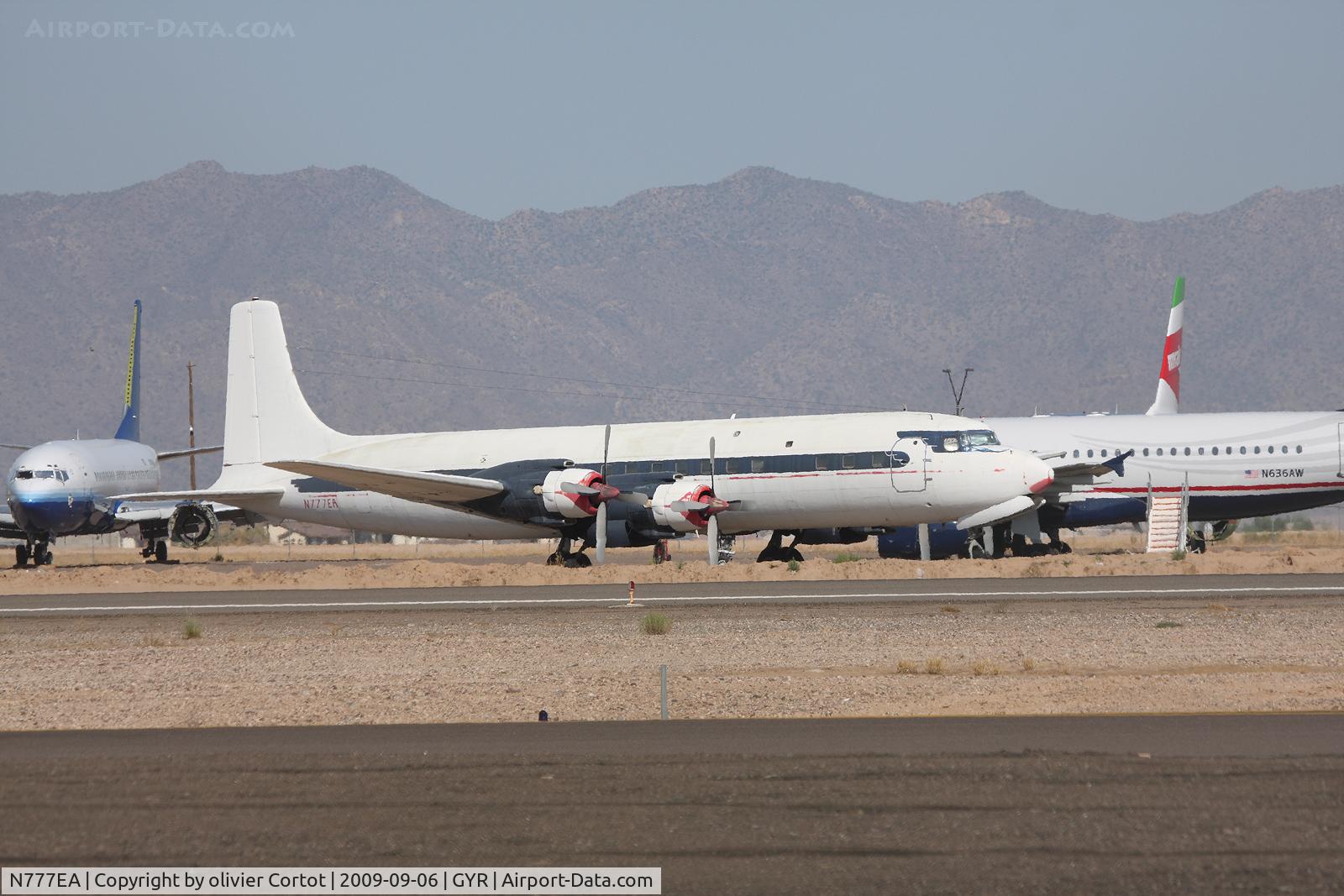 N777EA, 1958 Douglas DC-7C Seven Seas Seven Seas C/N 45549, Stored at Goodyear Airport, AZ