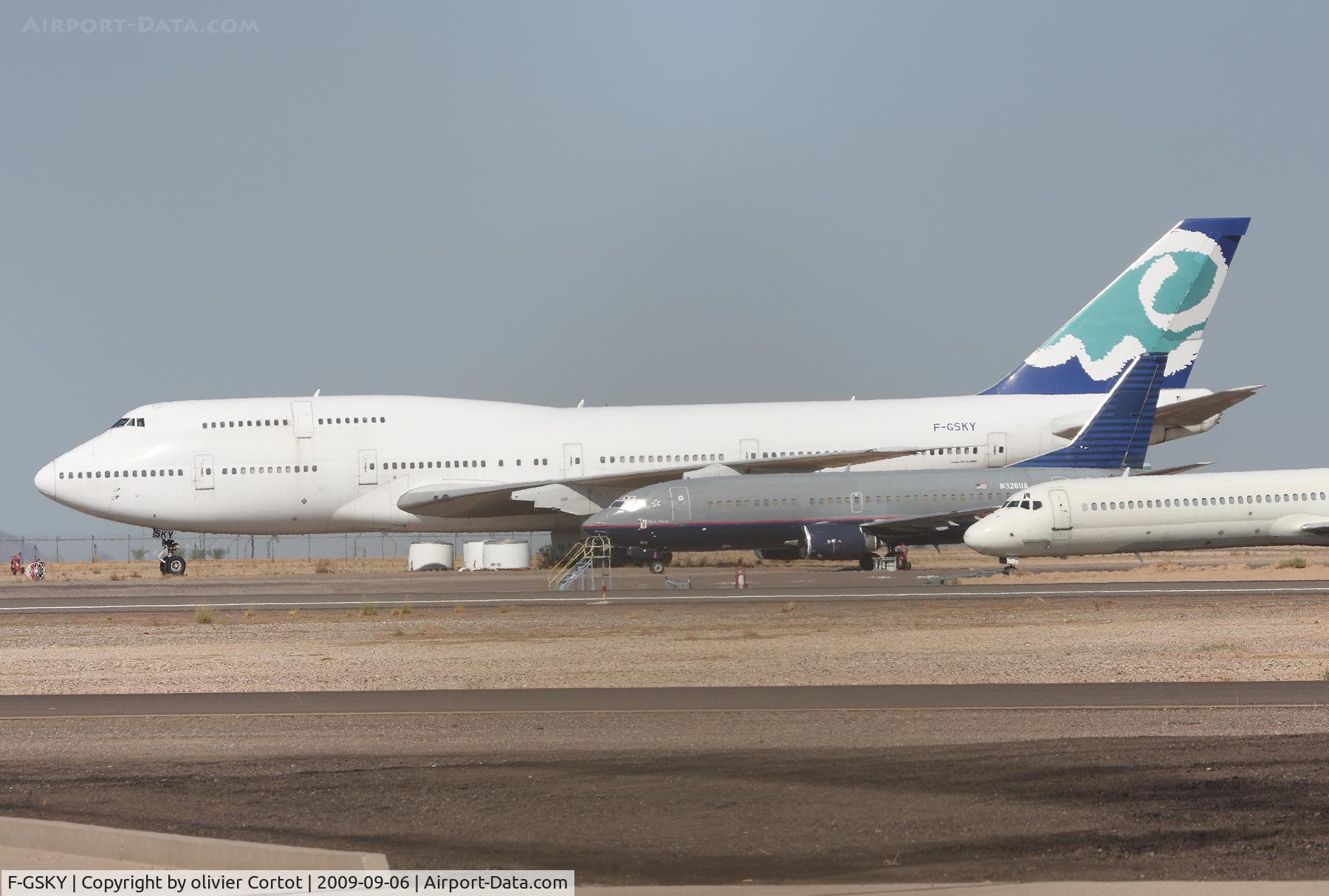 F-GSKY, 1985 Boeing 747-312 C/N 23244, Stored at Goodyear Airport, AZ
