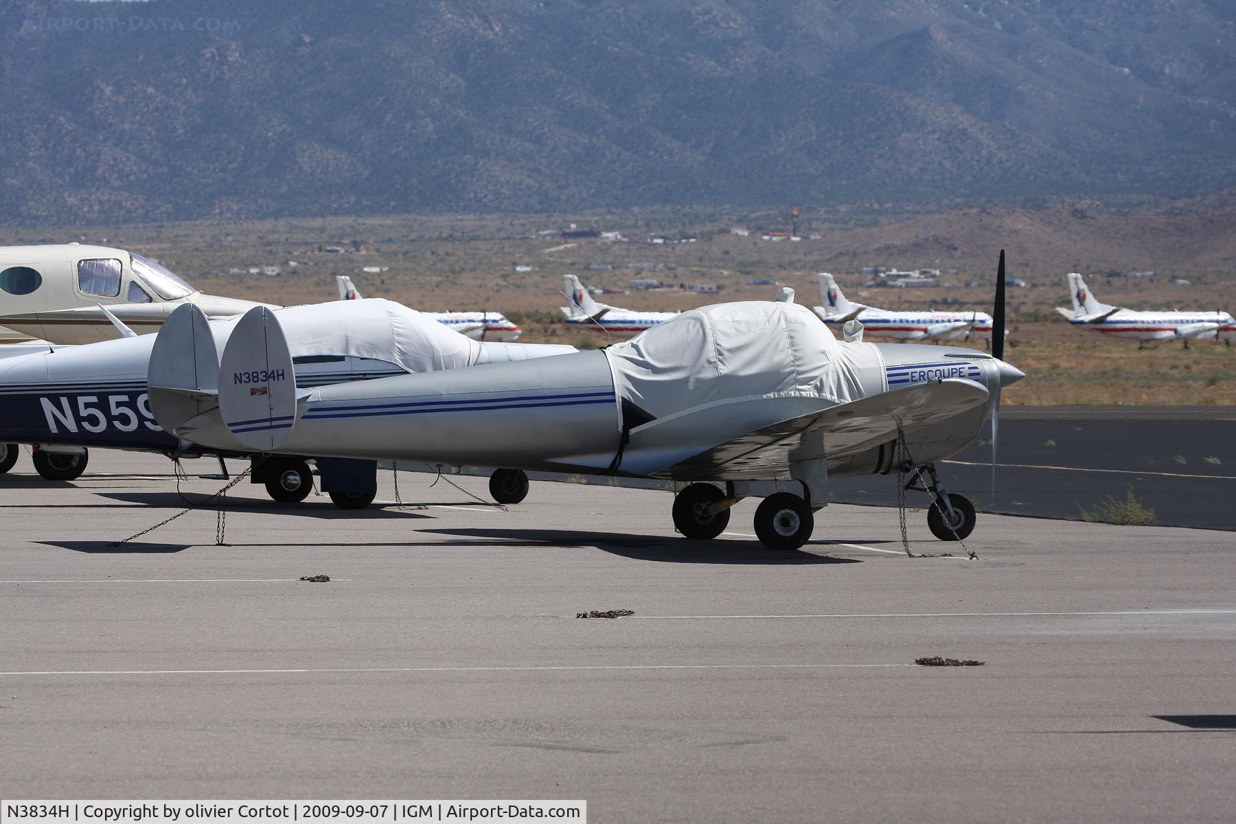 N3834H, 1947 Erco 415D Ercoupe C/N 4535, Kingman airport, AZ