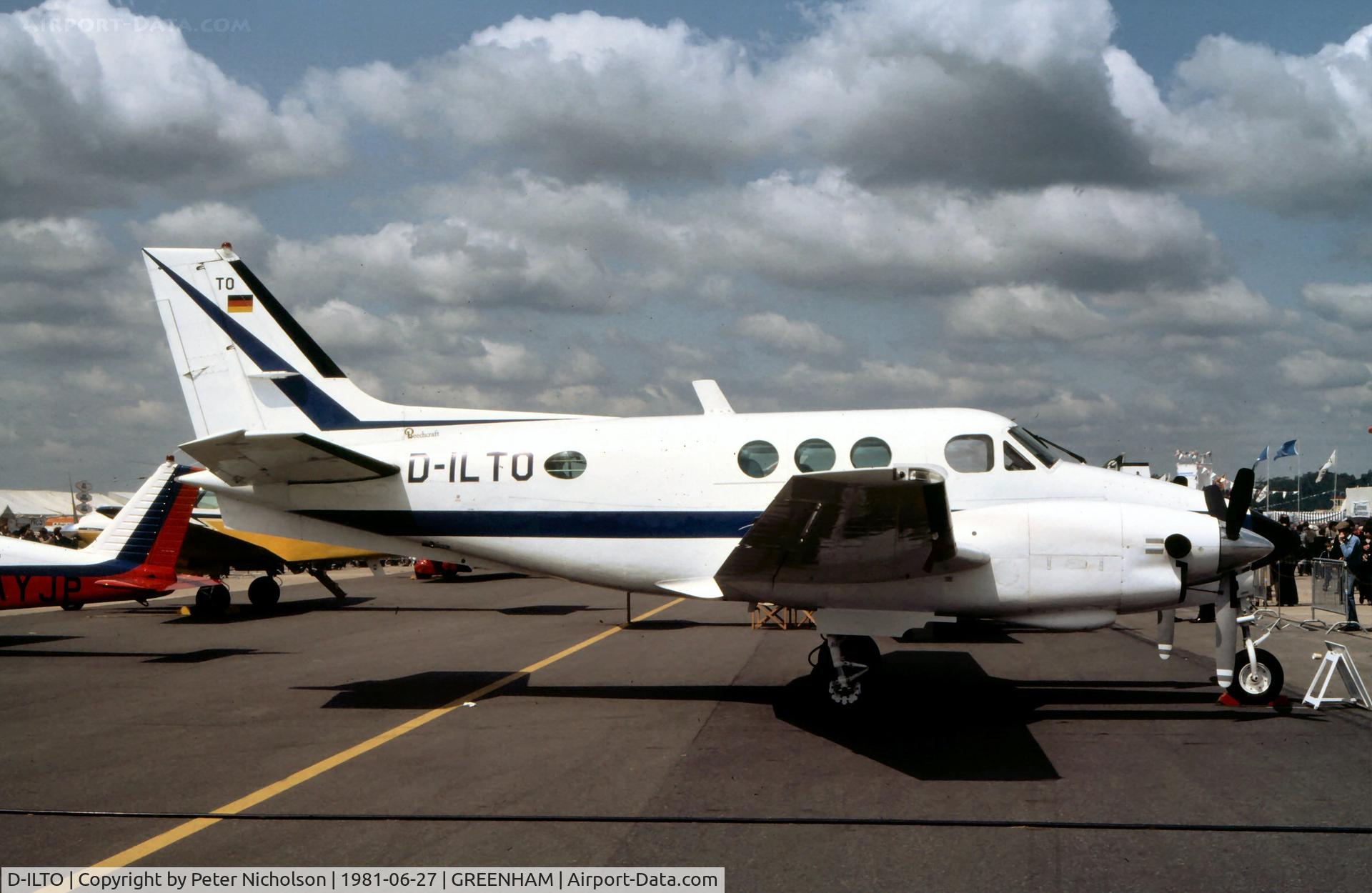 D-ILTO, 1969 Beech B90 King Air C/N LJ-453, Lufthansa's B90 King Air was on display at the 1981 Intnl Air Tattoo at RAF Greenham Common.