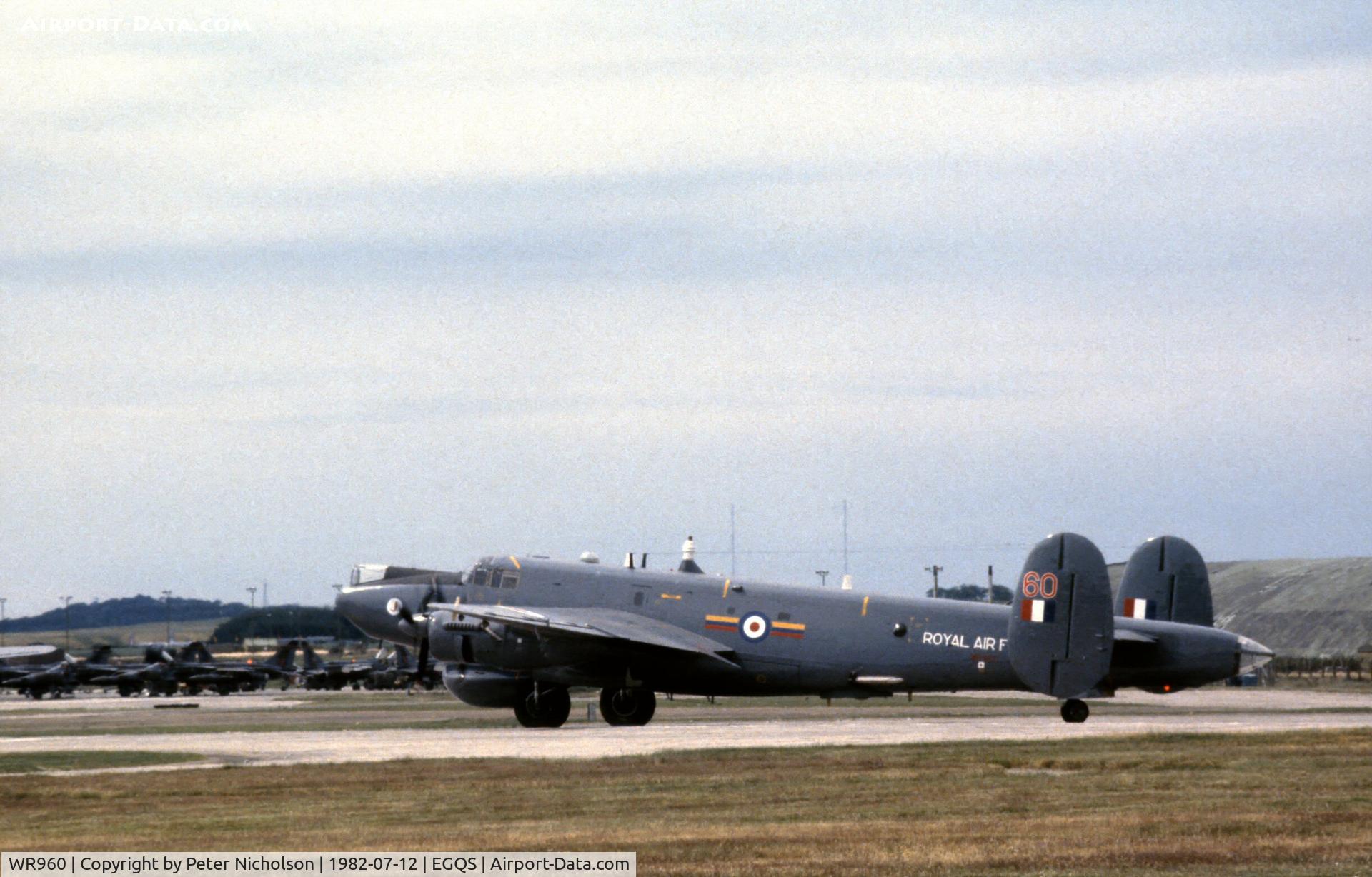 WR960, 1954 Avro 716 Shackleton AEW.2 C/N Not found WR960, Shackleton AEW.2 of 8 Squadron preparing for take-off at RAF Lossiemouth in the Summer of 1982.