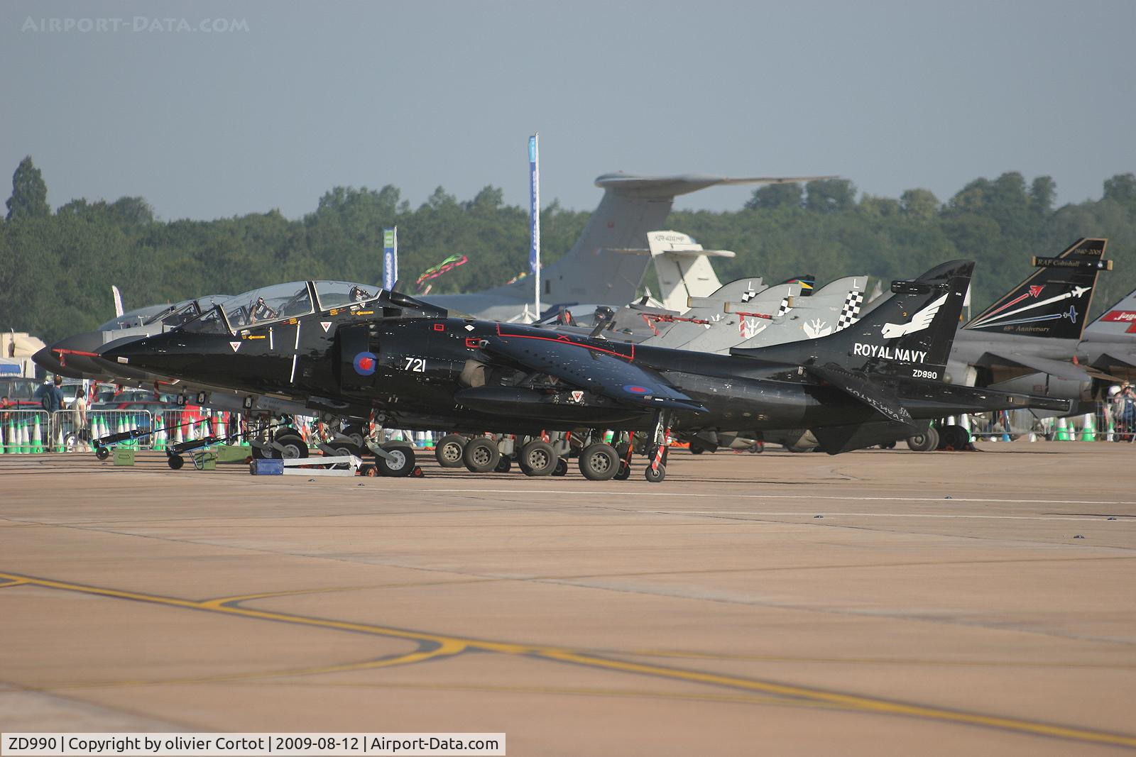 ZD990, 1987 British Aerospace Harrier T.8 C/N 212043, On display at the RIAT 2005