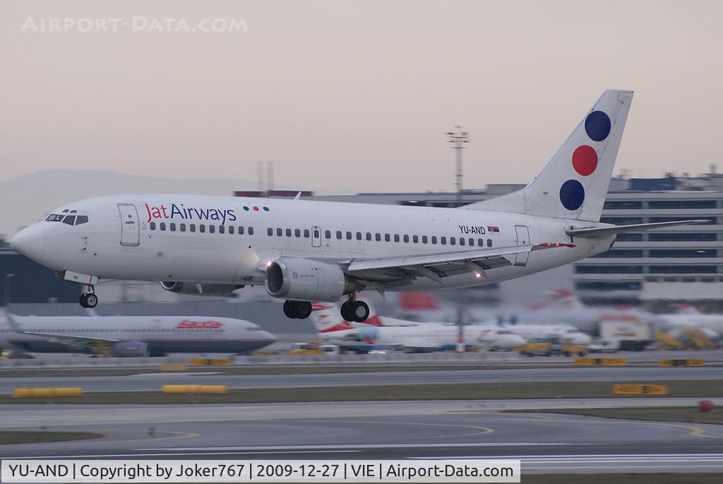 YU-AND, 1985 Boeing 737-3H9 C/N 23329/1134, Jat Airways Boeing 737-3H9