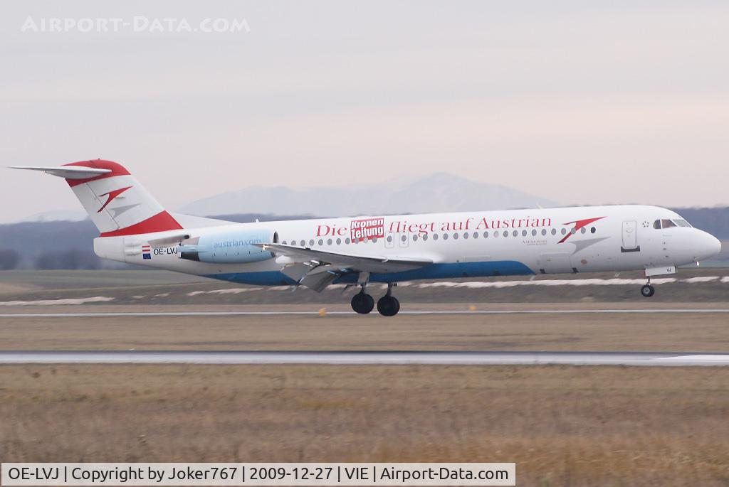 OE-LVJ, 1991 Fokker 100 (F-28-0100) C/N 11359, Austrian arrows Fokker F-100