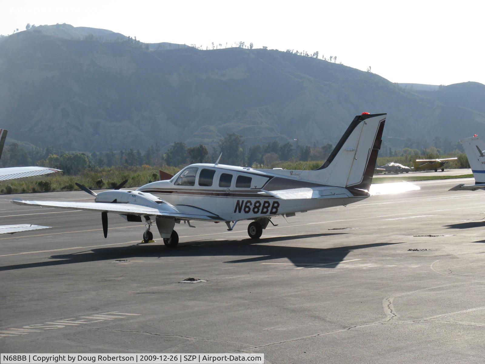 N68BB, 1981 Beech 58P Baron C/N TJ-317, 1981 Beech 58P BARON, two Continental TSIO-520-WB turbosupercharged 325 Hp each, pressurization differential gives cabin altitude of 9,200 feet at 21,000 feet airplane altitude, cruise speed 277 mph-max near 300 mph