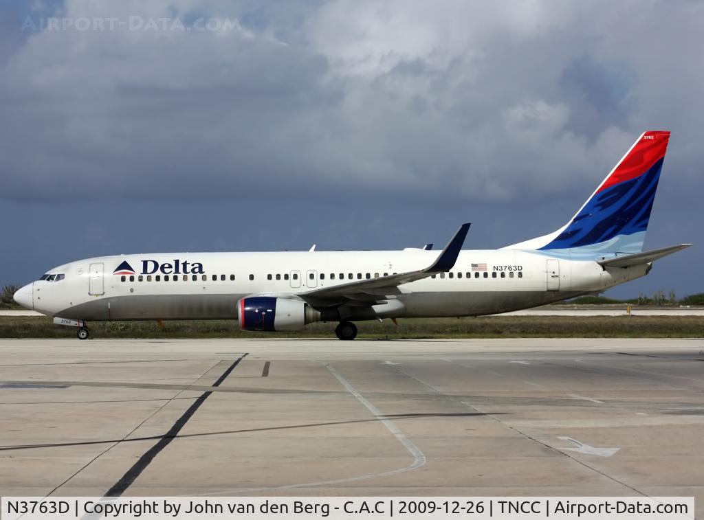 N3763D, 2001 Boeing 737-832 C/N 29629, Delta Air Lines B 737-832 (29629/1003) N3763D @ TNCC / CUR