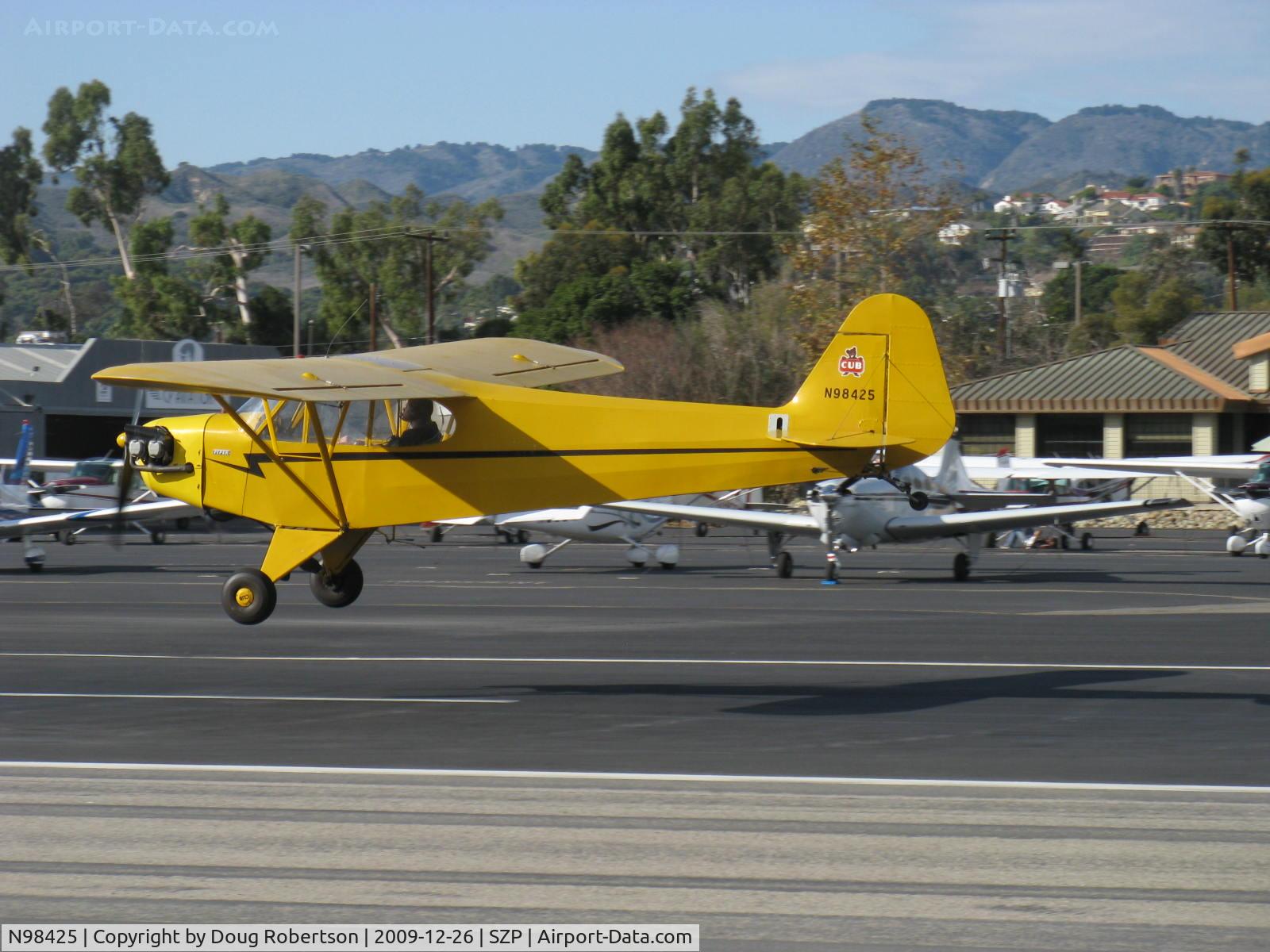 N98425, 1946 Piper J3C-65 Cub Cub C/N 18612, 1946 Piper J3C-65 CUB, Continental C90 90 Hp upgrade, takeoff Rwy 22