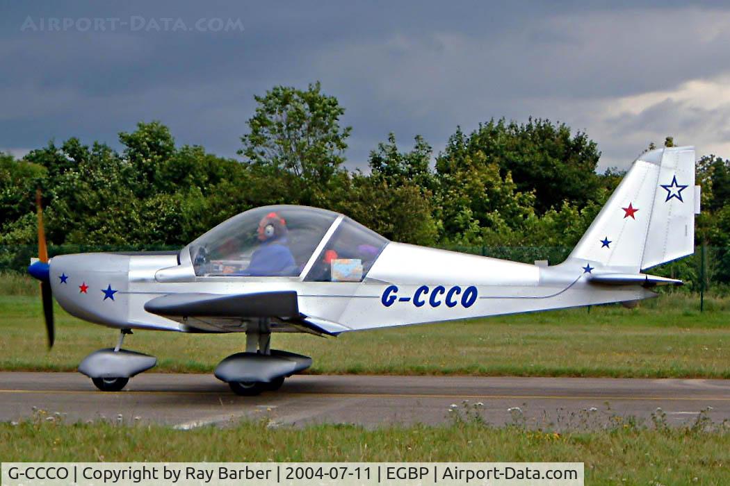 G-CCCO, 2003 Aerotechnik EV-97 Eurostar C/N PFA 315-14006, Evektor EV-97 Eurostar [PFA 315-14006] Kemble~G 11/07/2004. Seen at the PFA Fly in 2004 Kemble UK taxiing out for departure.