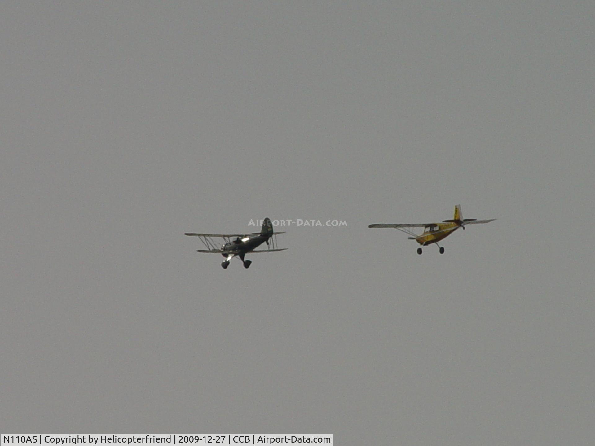 N110AS, 2005 Waco YMF-F5C C/N F5C110, Waco on the left making a formation pass with a Bellanca Scout N625AP