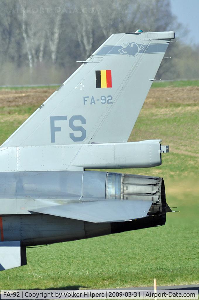 FA-92, 1980 SABCA F-16AM Fighting Falcon C/N 6H-92, at EBFS